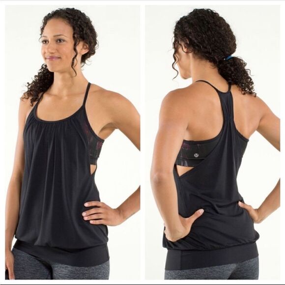Lululemon No Limits Tank Black / Midnight Iris Multi - Picture 1 of 7